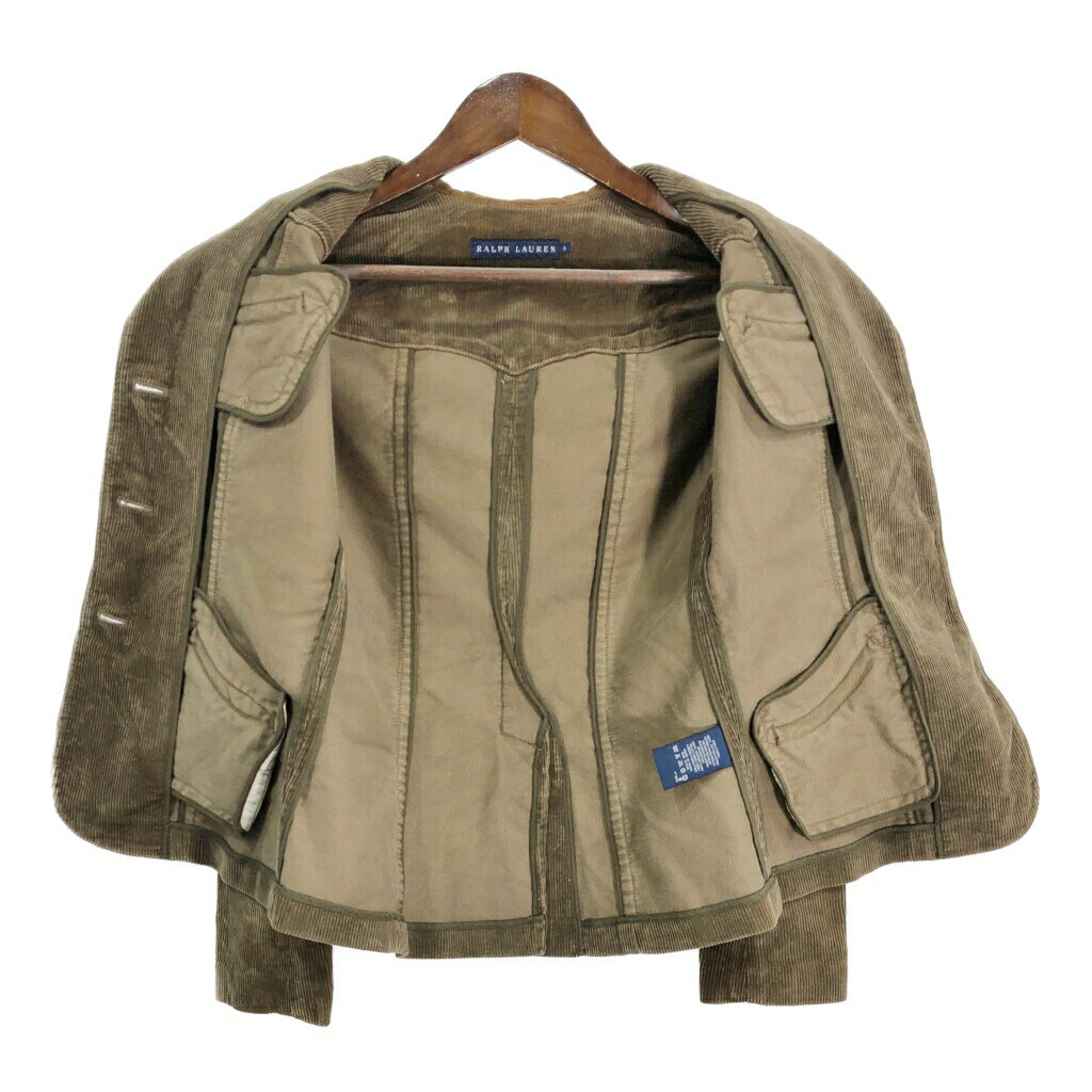 RALPH LAUREN ラルフローレン コーデュロイ ウエスタン テーラードジャケット ブラウン (レディース 6) 中古 古着 S2878