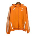 adidas アディダス ドライストレッチパーカー スポーツ オレンジ (メンズ L) 中古 古着 S2932