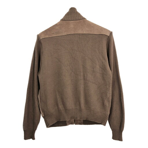 Anthony's スエードレザー ニットジャケット ブラウン (メンズ L) 中古 古着 S3106