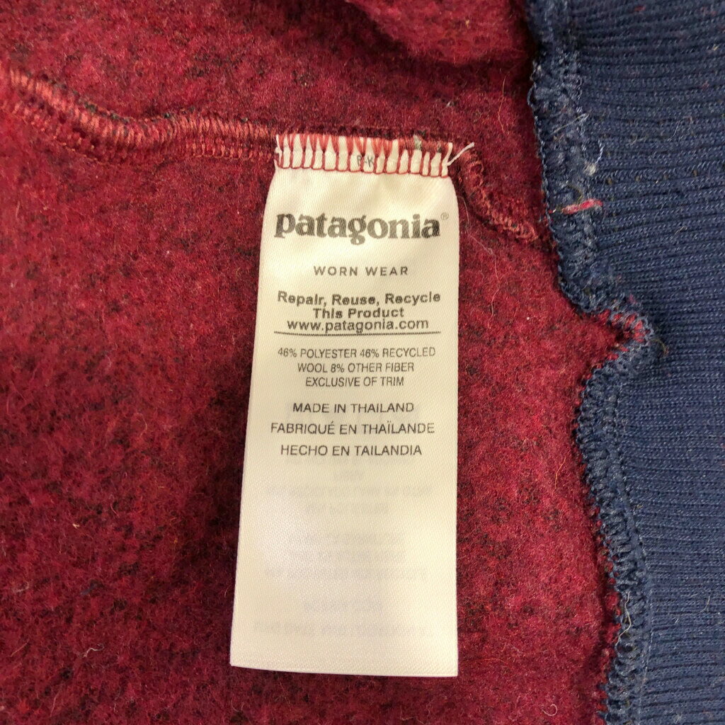 patagonia パタゴニア ウーリエステル ハーフジップ フリースジャケット アウトドア ワインレッド (メンズ M) 中古 古着 S3183