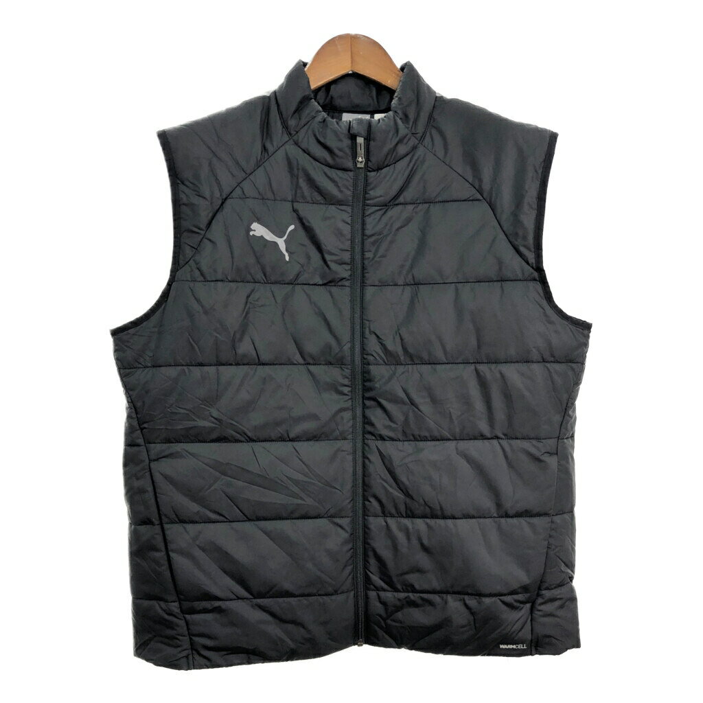 PUMA プーマ 中綿ベスト スポーツ ブラック (メンズ XL) 中古 古着 S3239