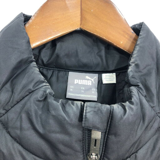 PUMA プーマ 中綿ベスト スポーツ ブラック (メンズ XL) 中古 古着 S3239