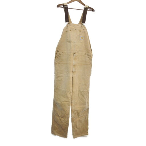 Carhartt カーハート ダック ダブルニー ビブオーバーオール ブラウン (メンズ W42 L34) 中古 古着 S3291 Carhartt カーハート ダック ダブルニー ビブオーバーオール ブラウン (メンズ W42 L34) 中古 古着 S3291