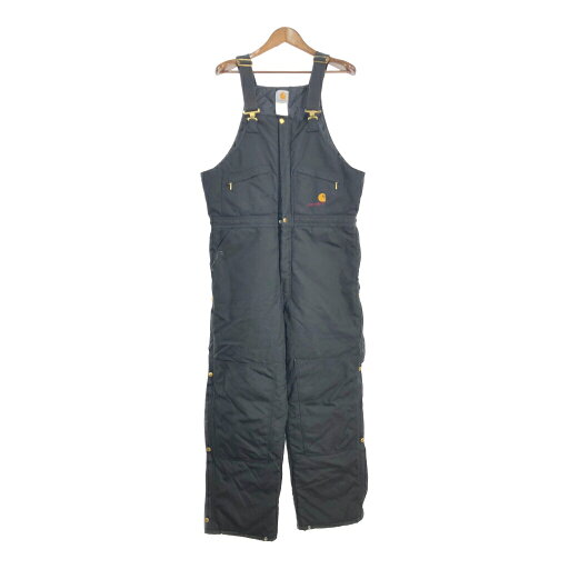 Carhartt カーハート 中綿 ナイロン オーバーオール ワーク ブラック (メンズ W40 L30相当) 中古 古着 S3396 Carhartt カーハート 中綿 ナイロン オーバーオール ワーク ブラック (メンズ W40 L30相当) 中古 古着 S3396