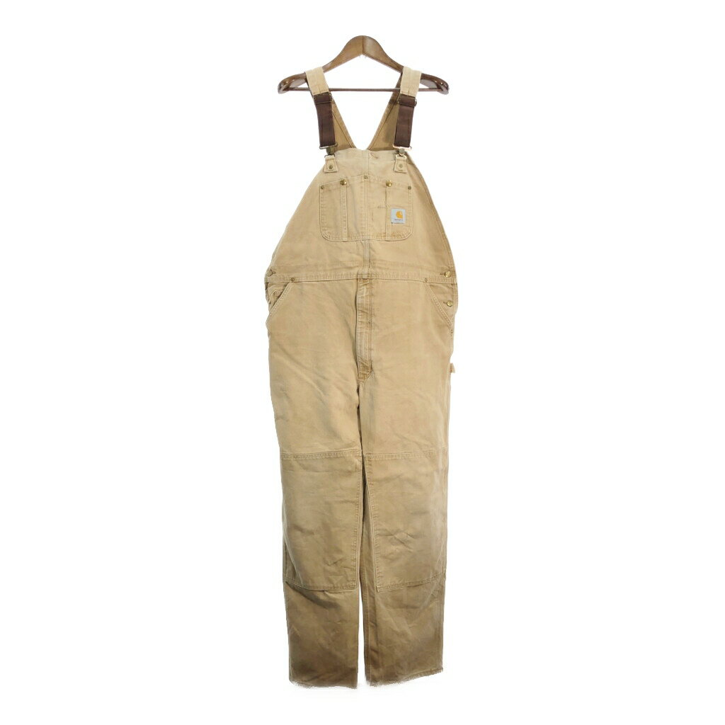 Carhartt カーハート ダック オーバーオール ワーク ライトブラウン (メンズ W47 L32相当) 中古 古着 S3398