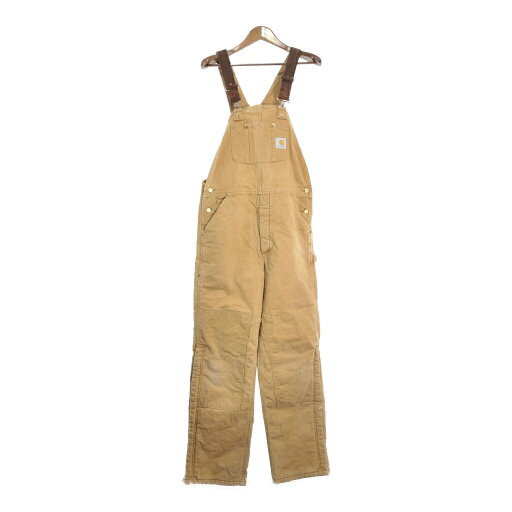 Carhartt カーハート 中綿 ダック オーバーオール ワーク ライトブラウン (メンズ W38 L33相当) 中古 古着 S3399 Carhartt カーハート 中綿 ダック オーバーオール ワーク ライトブラウン (メンズ W38 L33相当) 中古 古着 S3399