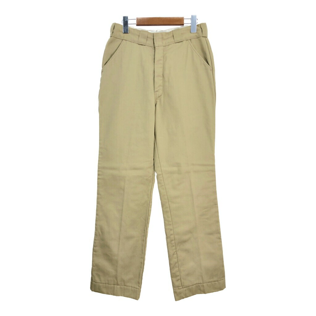 80年代 L.L.Bean エルエルビーン シャモアクロスライニング コットンパンツ アウトドア ベージュ (メンズ W28 L28相当) 中古 古着 S3501