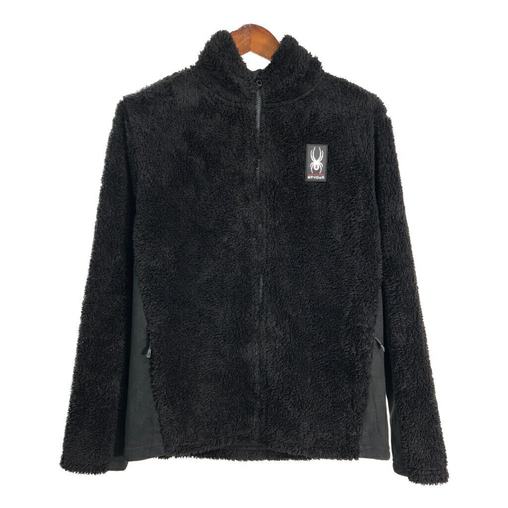 SPYDER スパイダー フリースジャケット アウトドア ワンポイントロゴ ブラック (レディース M) 中古 古着 S3751