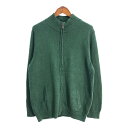 90年代 L.L.Bean エルエルビーン フルジップ コットンセーター グリーン (メンズ L) 中古 古着 S3761(4)