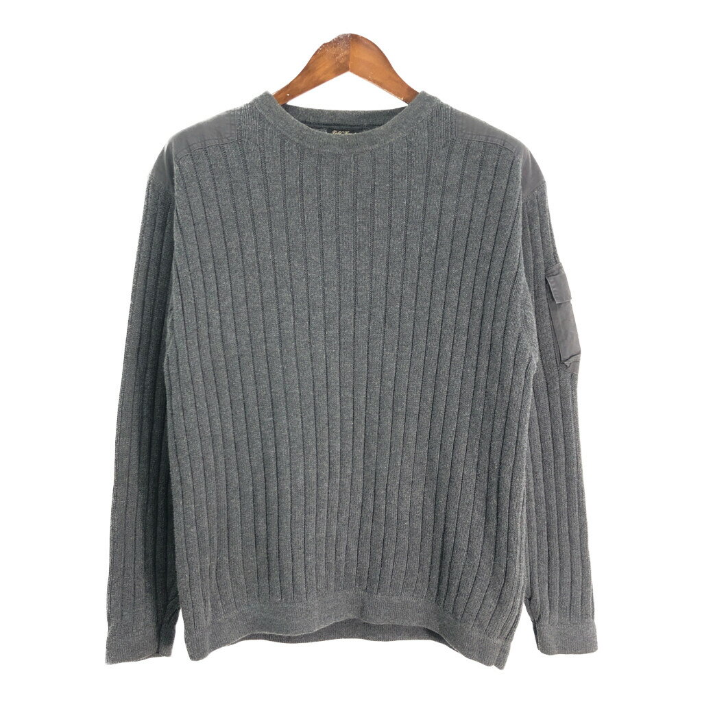 00年代 Eddie Bauer エディーバウアー リブニット コットンセーター アウトドア グレー (メンズ M) 中古 古着 S3771