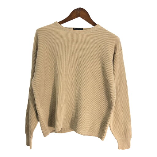 90年代 イギリス製 Eddie Bauer エディーバウアー リブニット コットン セーター アウトドア ベージュ (メンズ L) 中古 古着 S3774 90年代 イギリス製 Eddie Bauer エディーバウアー リブニット コットン セーター アウトドア ベージュ (メンズ L) 中古 古着 S3774