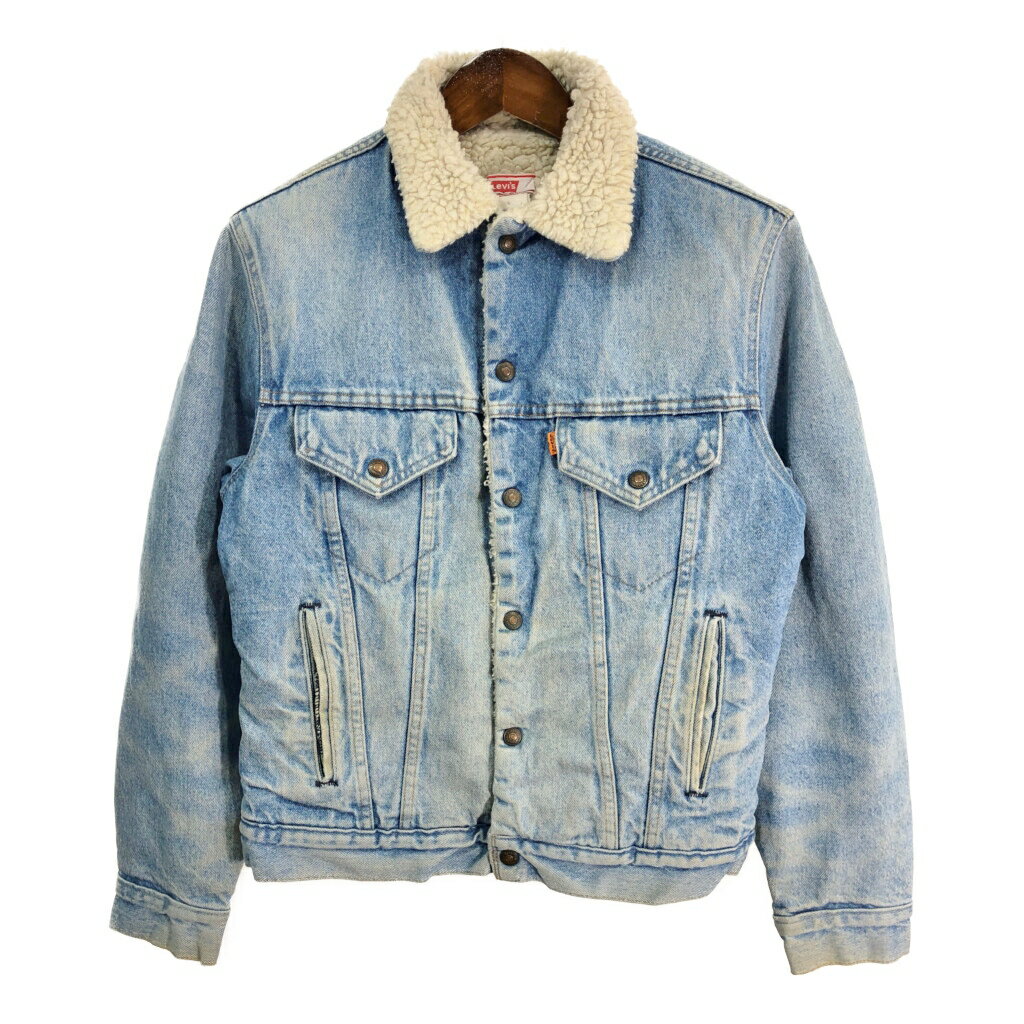 80年代 USA製 Levi's リーバイス 70608 デニムボアジャケット ブルー (メンズ 38) 中古 古着 S3856