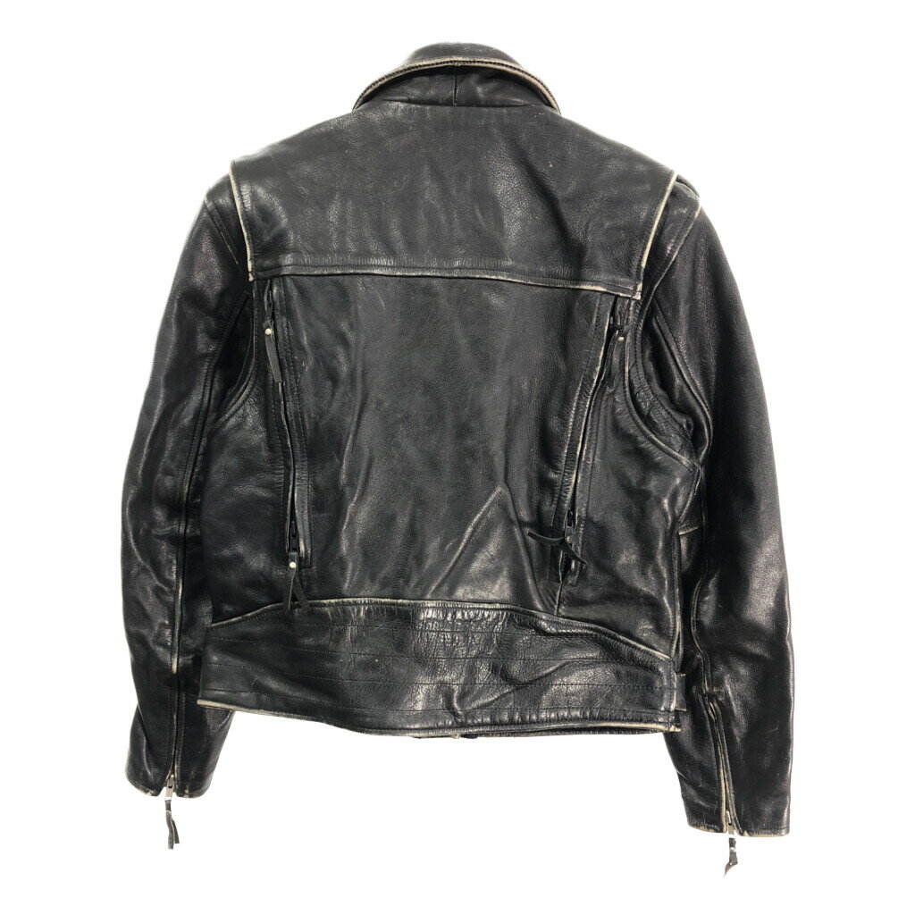 90年代 HARLEY DAVIDSON ハーレーダビッドソン レザーダブルライダースジャケット バイクウェア (レディース M) 中古 古着 S3914