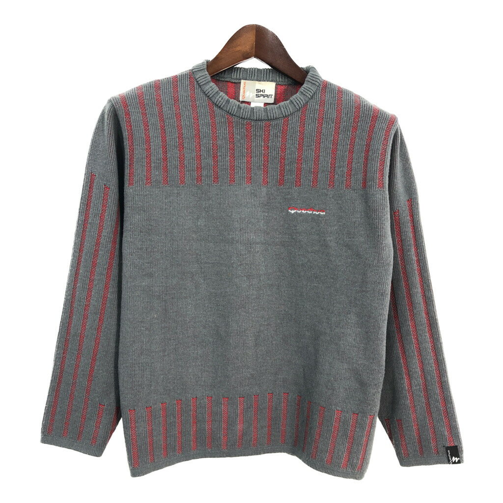QUECHUA ケシュア SKI SPIRIT ウール ニット セーター スノースポーツ ストライプ グレー (メンズ XS) ..