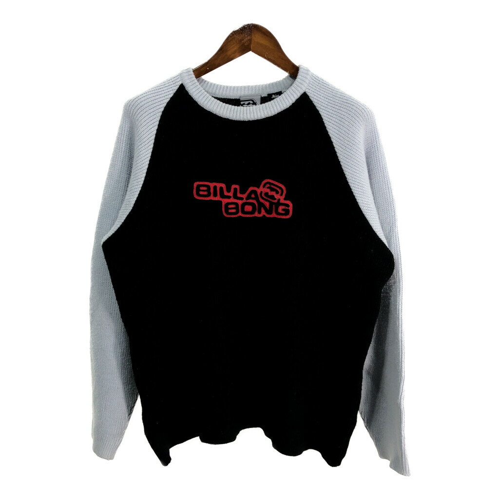 Billabong ビラボン ローゲージニットセーター ロゴ ブラック (メンズ M) 中古 古着 S4228