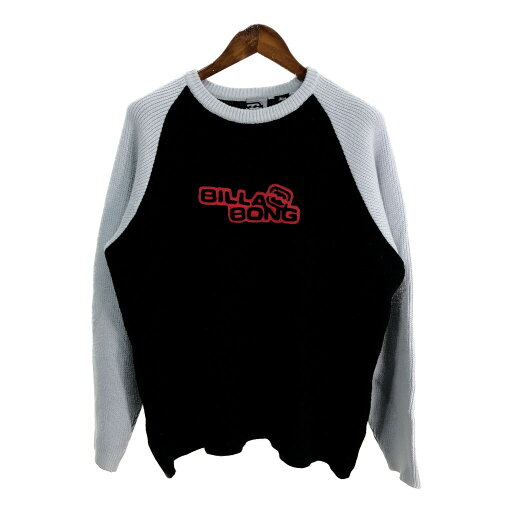 Billabong ビラボン ローゲージニットセーター ロゴ ブラック (メンズ M) 中古 古着 S4228 Billabong ビラボン ローゲージニットセーター ロゴ ブラック (メンズ M) 中古 古着 S4228