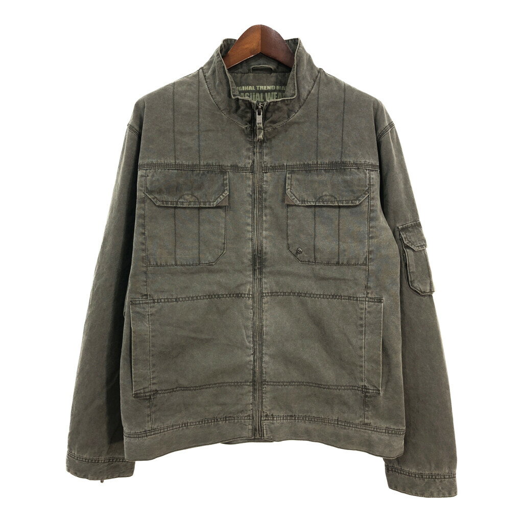 CASUAL WEAR コットンジャケット グレー (メンズ XL) 中古 古着 S4325
