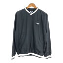 Reebok リーボック Vネック プルオーバージャケット スポーツ ブラック (メンズ M) 中古 古着 S4347
