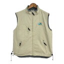 00年代 SPORT COM フリースベスト 企業ロゴ ベージュ (メンズ M/L) 中古 古着 S4392