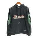 90年代 Reebok リーボック NHL ミネソタ・ワイルド スウェット パーカー スポーツ ブラック (メンズ L) 中古 古着 S4543