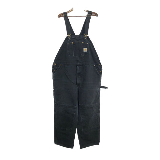Carhartt カーハート ダック ダブルニー ペインターパンツ 大きいサイズ ワーク ブラック (メンズ W48 L28相当) 中古 古着 S4598 Carhartt カーハート ダック ダブルニー ペインターパンツ 大きいサイズ ワーク ブラック (メンズ W48 L28相当) 中古 古着 S4598
