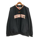 00年代 NIKE ナイキ Vネック プルオーバージャケット スポーツ カレッジ ブラック (メンズ XL) 中古 古着 S4617(4)