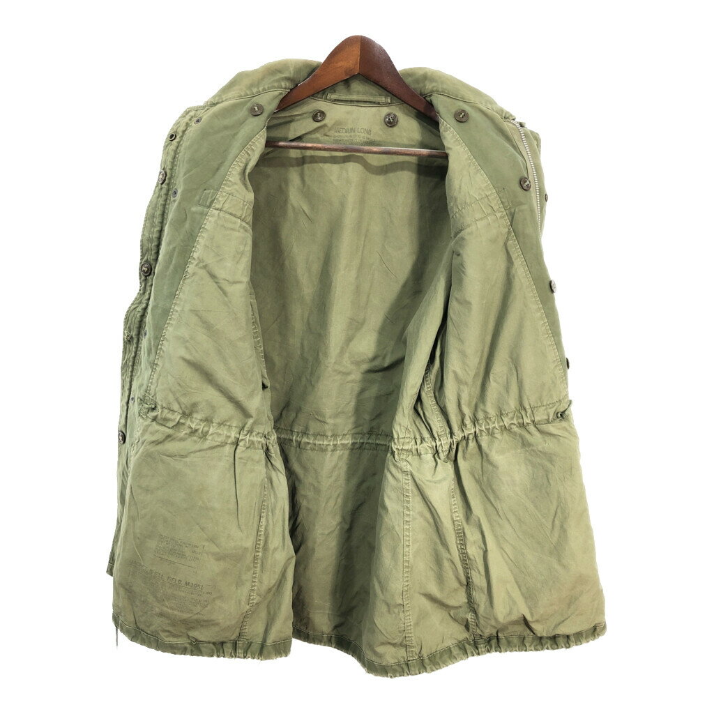 50年代 米軍実物 U.S.ARMY M-51 フィールドジャケット ヴィンテージ ミリタリー オリーブ (メンズ MEDIUM LONG) 中古 古着 S4884
