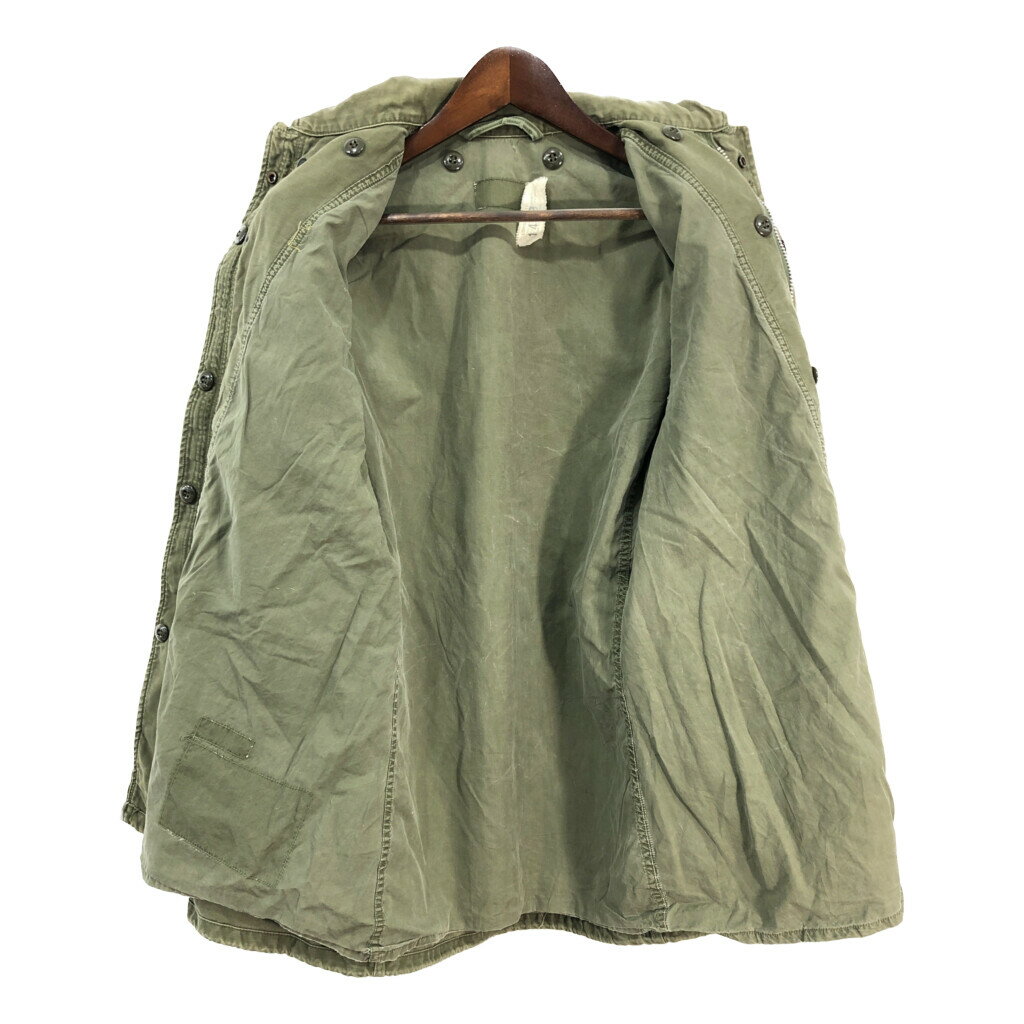 50年代 米軍実物 U.S.ARMY M-51 フィールドジャケット UK or CAN ヴィンテージ ミリタリー オリーブ (メンズ SMALL LONG) 中古 古着 S4889