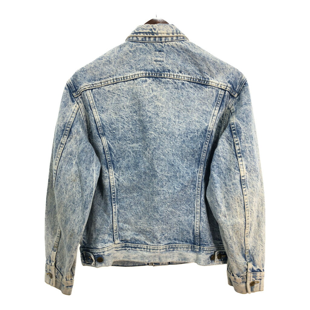 00年代 Lee リー PATD-153438 デニムジャケット ケミカルウォッシュ ブルー (メンズ MEDIUM) 中古 古着 S4978