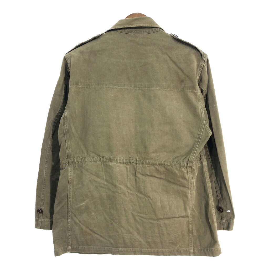 60年代 フランス軍 M-47 フィールドジャケット ヴィンテージ ユーロ ミリタリー ヘリンボーン オリーブ (メンズ 22) 中古 古着 S5015
