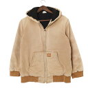 Carhartt カーハート アクティブジャケット ダック ワークジャケット ベージュ (レディース L) 中古 古着 A2633(4)