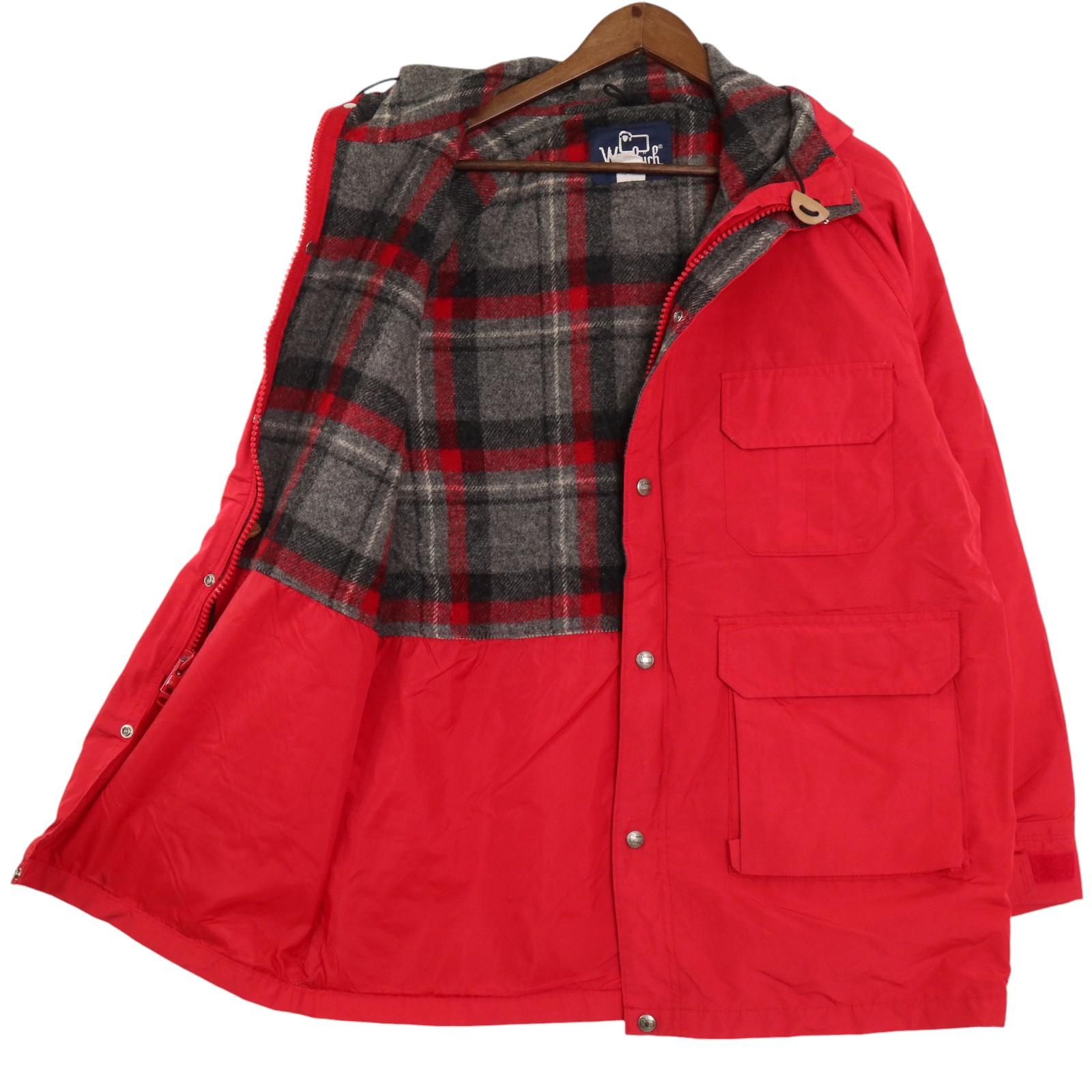80年代 USA製 WOOLRICH ウールリッチ マウンテンパーカー アウトドア レッド (メンズ L) 中古 古着 A2712