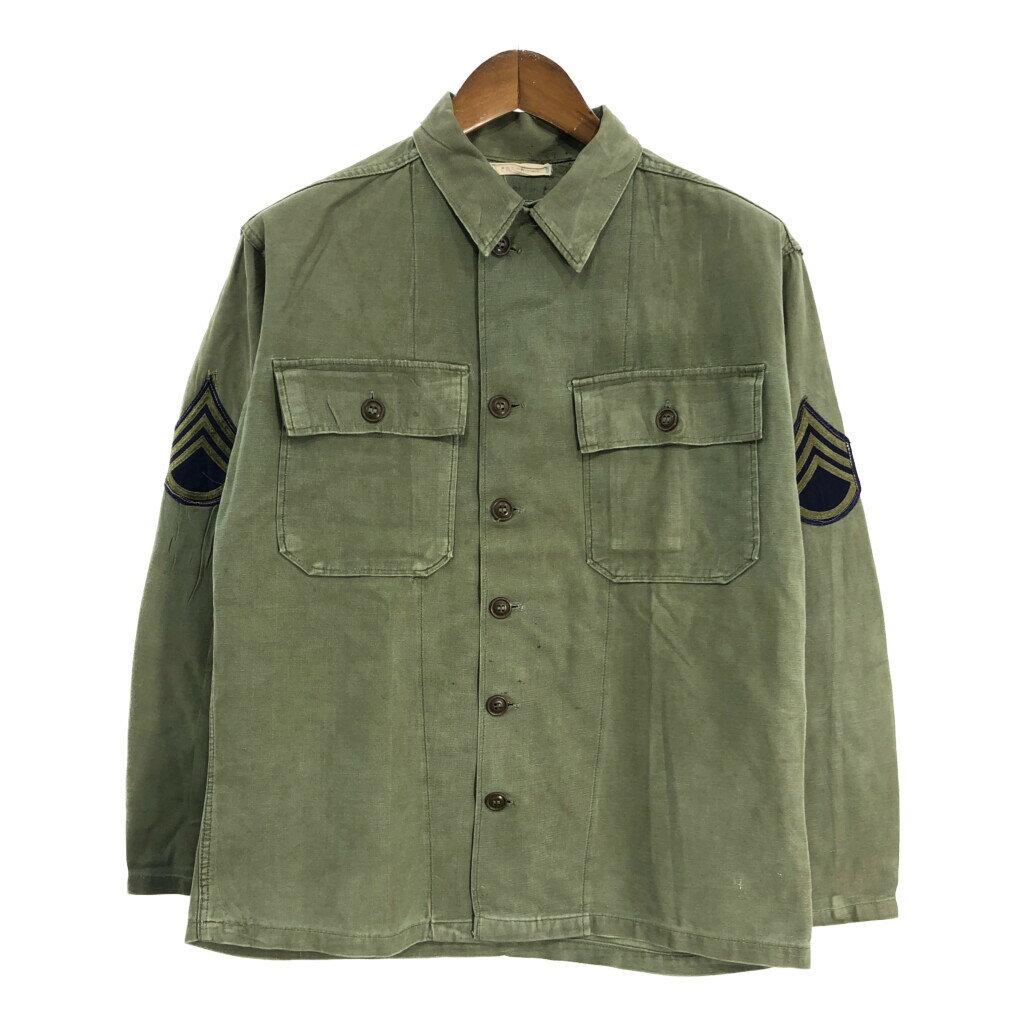 40年代 米軍実物 U.S.ARMY ユーティリティージャケット ヴィンテージ ミリタリー オリーブ (メンズ SMALL) 中古 古着 S5068