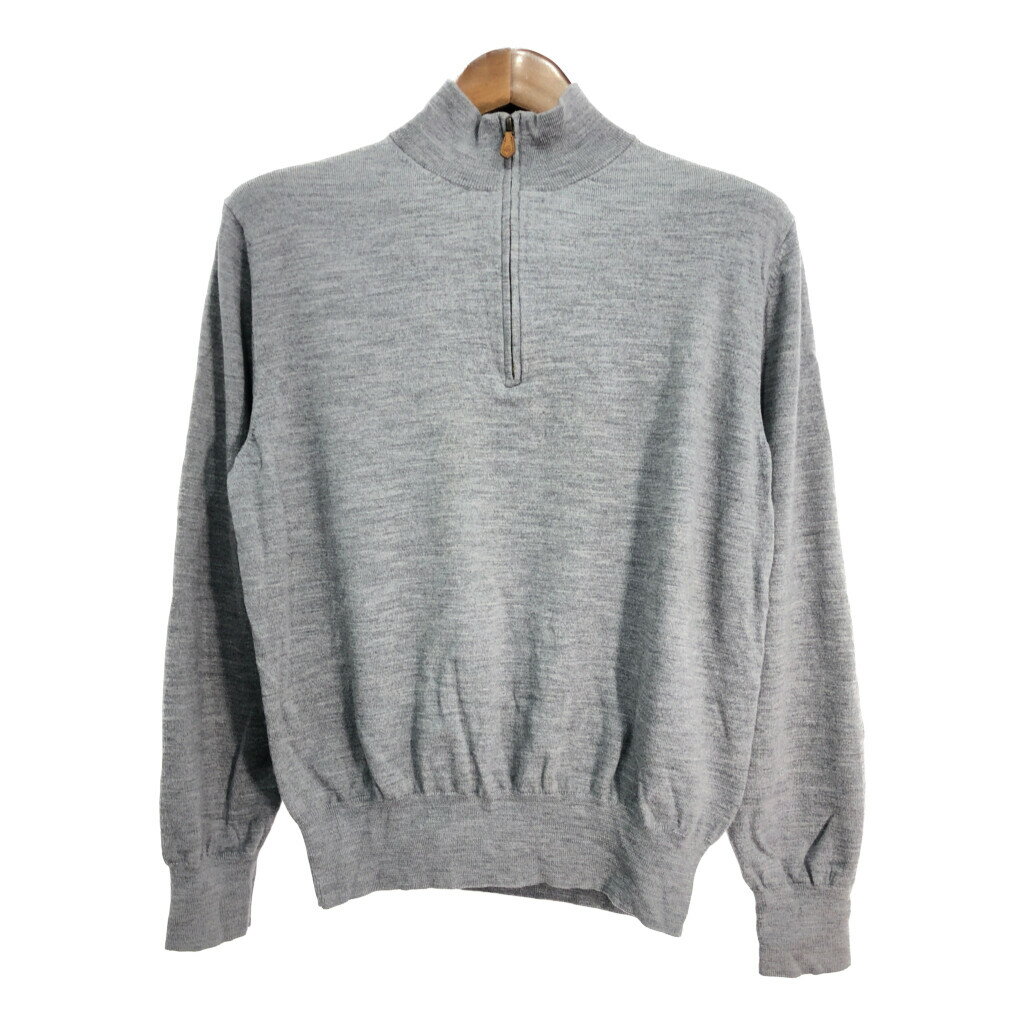Brooks Brothers ブルックスブラザーズ ハーフジップ ウールセーター ライトグレー (メンズ L) 中古 古着 S5136