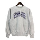 90年代 USA製 Midwest Embroidery スウェット カレッジ ライトグレー (メンズ LARGE) 中古 古着 S5202(4)