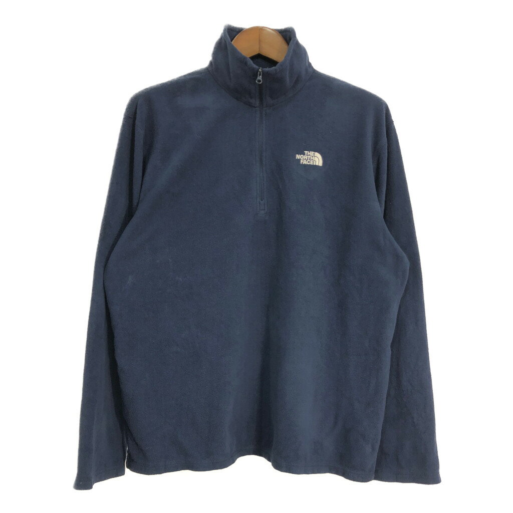 THE NORTH FACE ノースフェイス ハーフジップ フリースジャケット アウトドア ネイビー (メンズ L) 中古 古着 S5251
