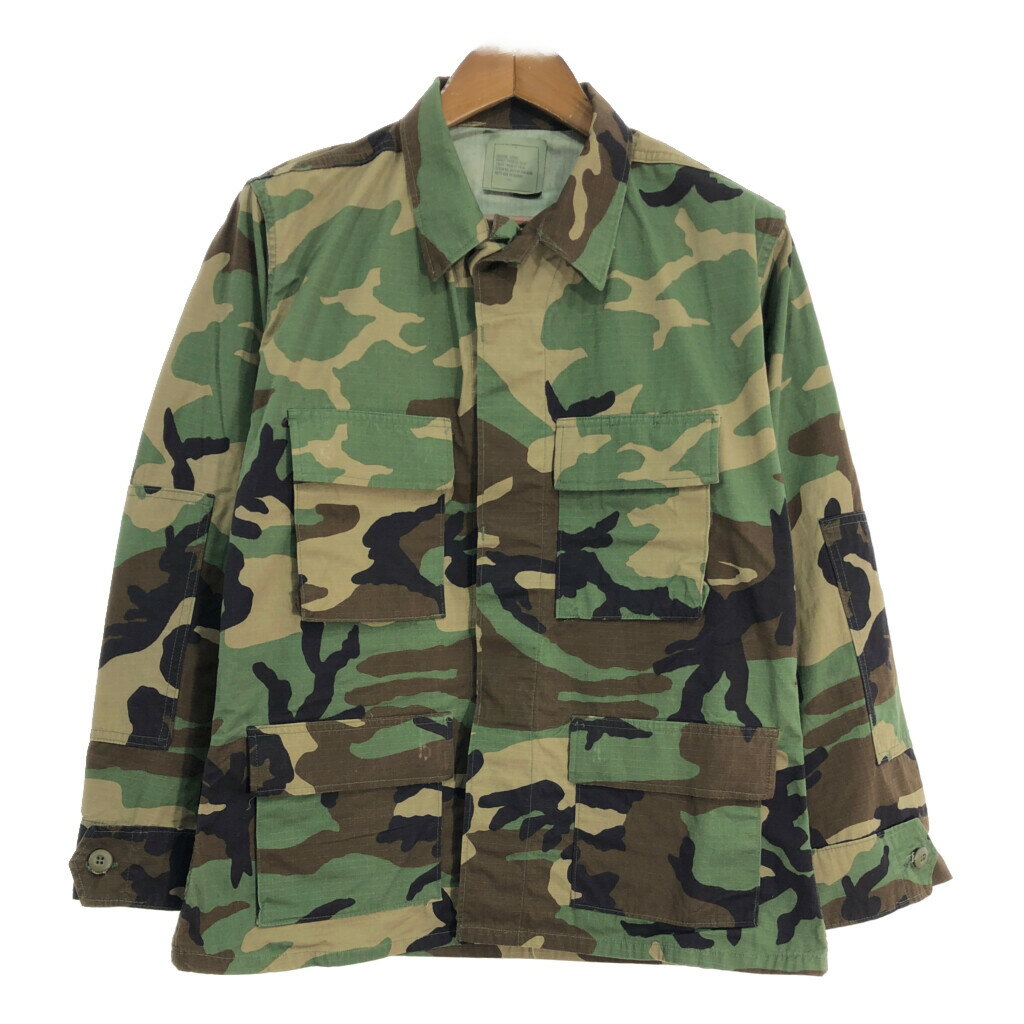 90年代 米軍実物 U.S.ARMY BDU フィールドジャケット ミリタリー ウッドランドカモ (メンズ MEDIUM SHORT) 中古 古着 S5285