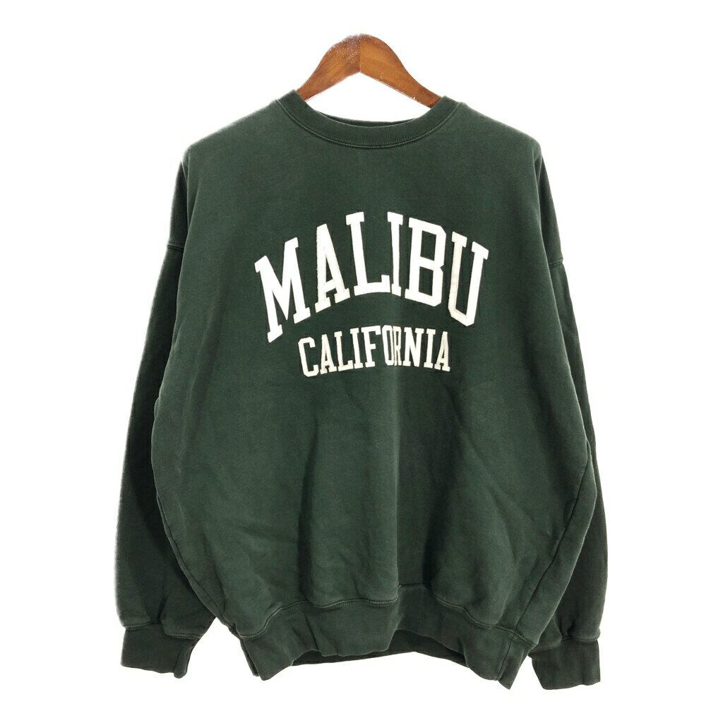 John Galt カレッジ スウェット 大きいサイズ グリーン (メンズ 2XL相当) 中古 古着 S5340のサムネイル
