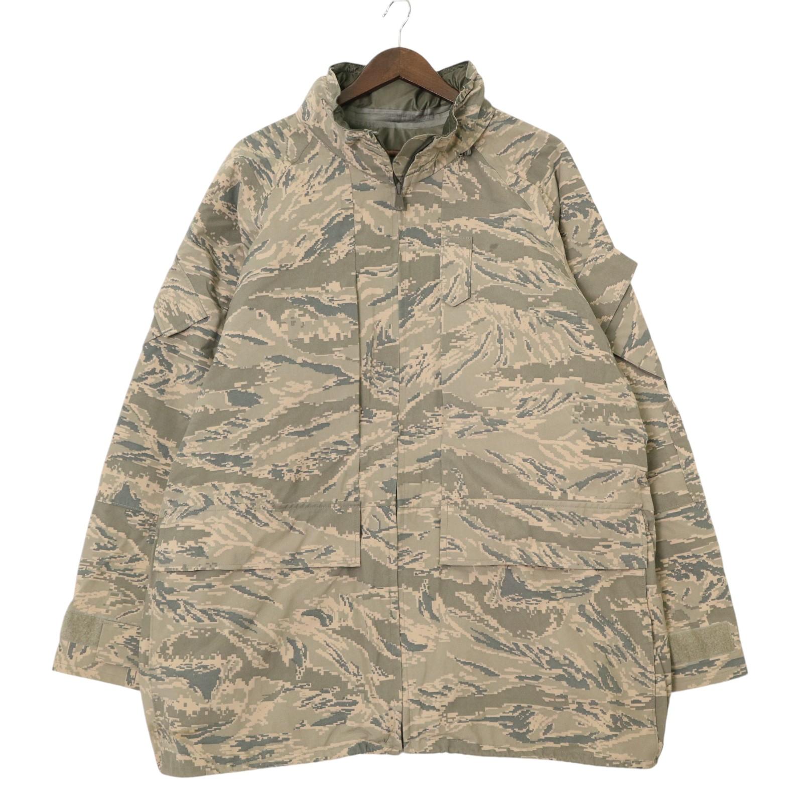 00年代 米軍実物 U.S.AIRFORCE APECS GORETEX パーカー ミリタリー ABUカモ セージグリーン (メンズ X-LARGE LONG) 中古 古着 A2701