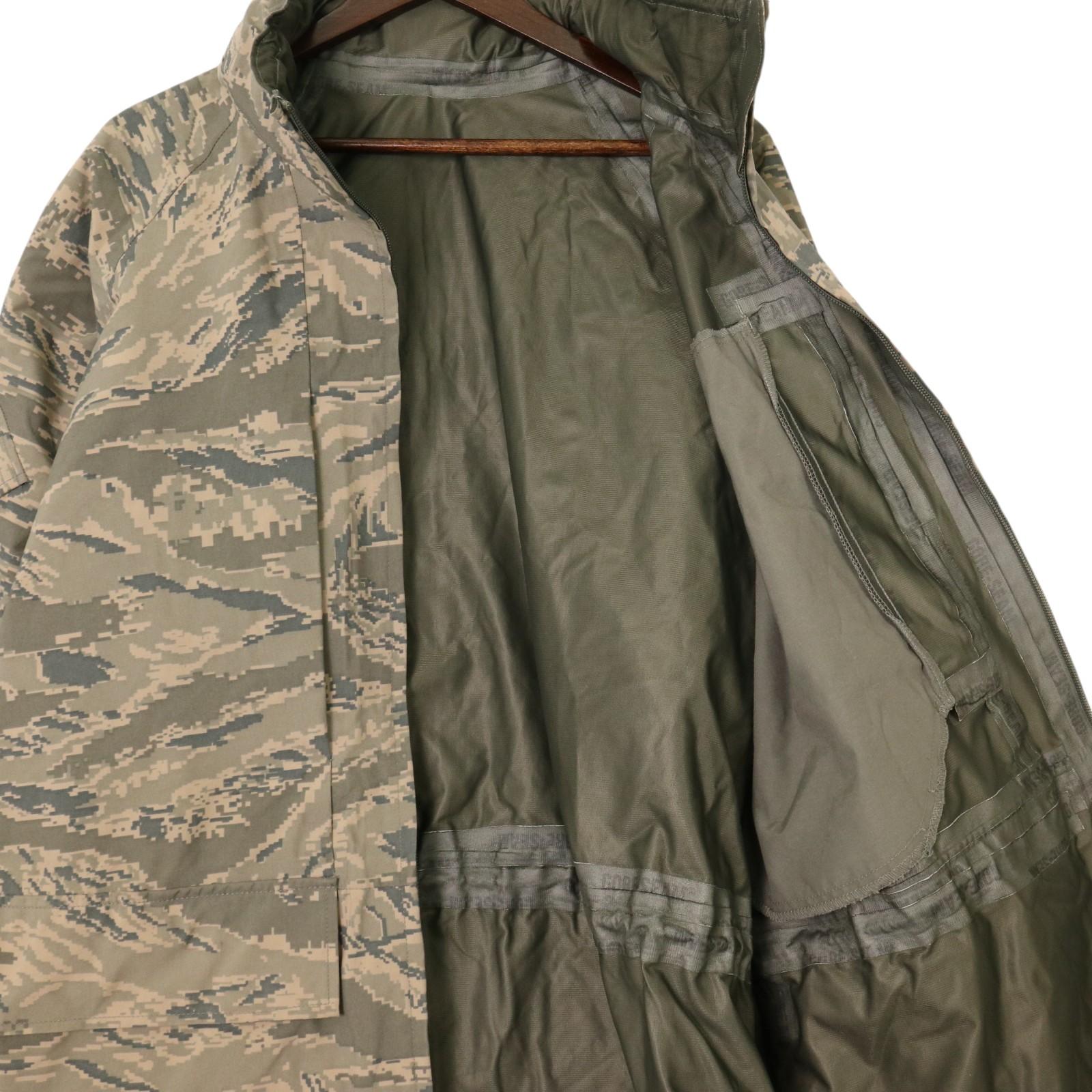 00年代 米軍実物 U.S.AIRFORCE APECS GORETEX パーカー ミリタリー ABUカモ セージグリーン (メンズ X-LARGE LONG) 中古 古着 A2701