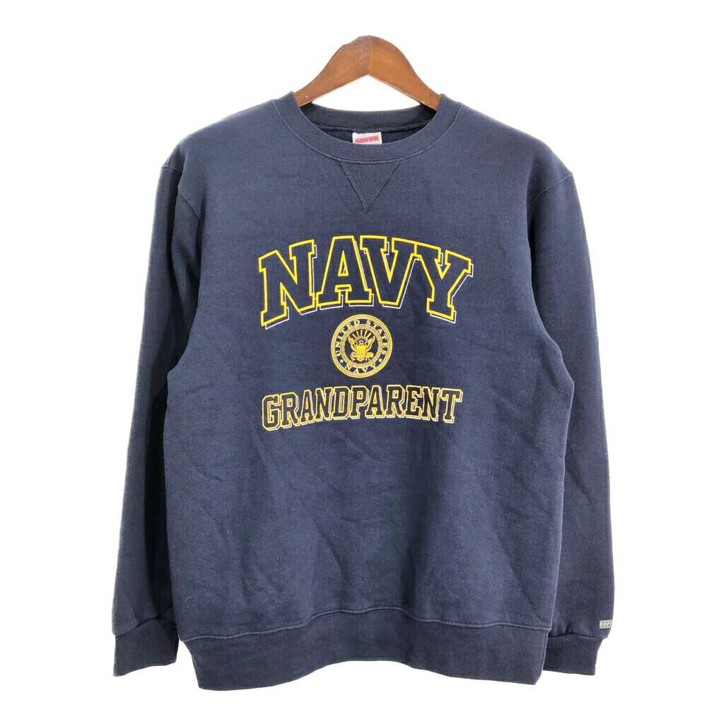 SOFFE ソフィー U.S.NAVY スウェット ミリタリー ネイビー (メンズ M) 中古 古着 S5455