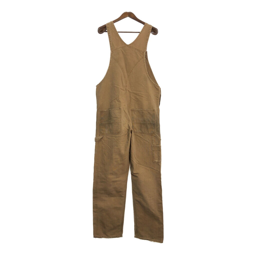 Carhartt カーハート ダック ダブルニー ビブオーバーオール ブラウン (メンズ W33 L32) 中古 古着 S5689