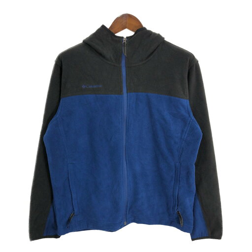 Columbia コロンビア フーデッド フリースジャケット アウトドア ブルー (メンズ M) 中古 古着 S5773 Columbia コロンビア フーデッド フリースジャケット アウトドア ブルー (メンズ M) 中古 古着 S5773