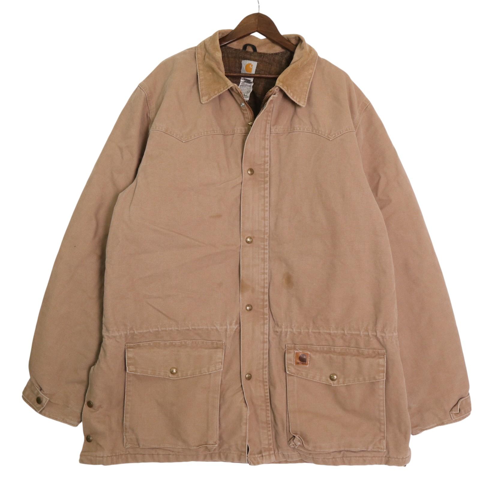 Rakuten - Carhartt カーハート ダック ワークジャケット ベージュ (メンズ 2XL) 中古 古着 A2804