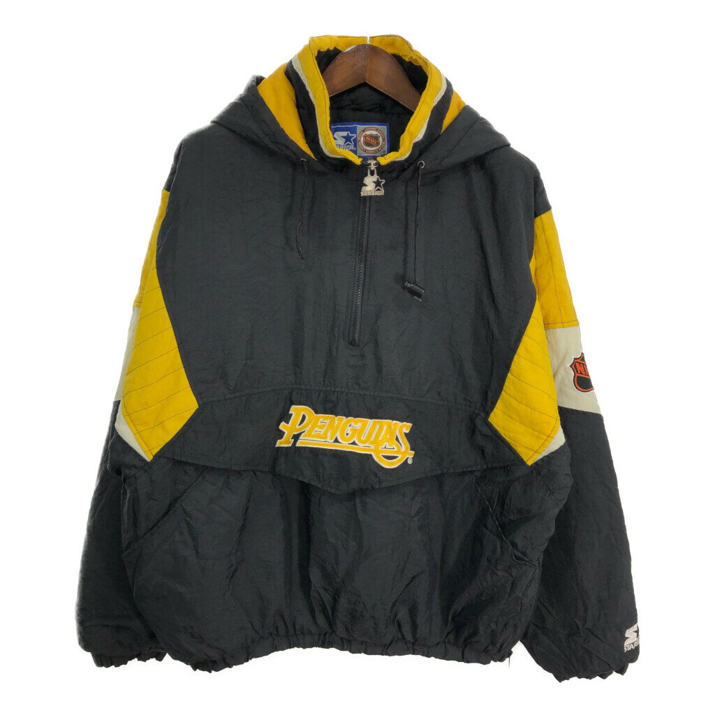 STARTER スターター NHL ピッツバーグ・ペンギンズ 中綿 ナイロン スタジアムジャケット プロチーム(メンズ XL) 中古 古着 S5886