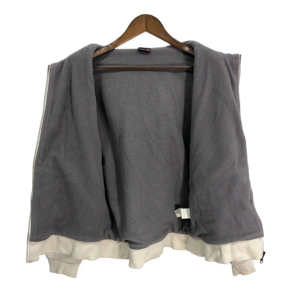 Quiksilver クイックシルバー スウェット フルジップ パーカー 総柄 ホワイト (メンズ M) 中古 古着 S6017