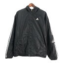 00年代 adidas アディダス ナイロン フリース ジャケット スポーツ ブラック (メンズ XL) 中古 古着 S6095