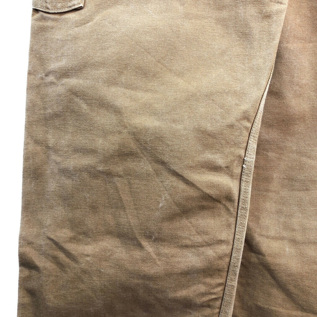 00年代 USA製 Carhartt カーハート ダック ダブルニー ビブオーバーオール ブラウン (メンズ W30) 中古 古着 S6407