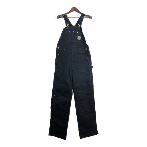 USA製 Carhartt カーハート ダック ダブルニー ビブオーバーオール ブラック (メンズ W34 L32) 中古 古着 S6410 USA製 Carhartt カーハート ダック ダブルニー ビブオーバーオール ブラック (メンズ W34 L32) 中古 古着 S6410