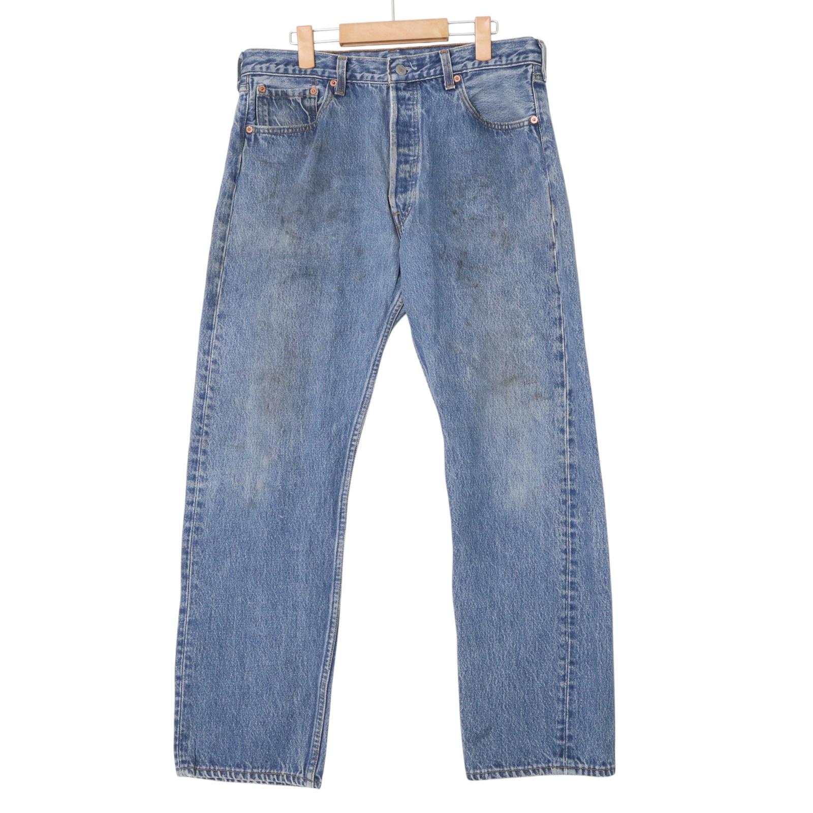 90年代 USA製 Levi's リーバイス 501 デニムパンツ ブルー (メンズ W36 L32) 中古 古着 A2917